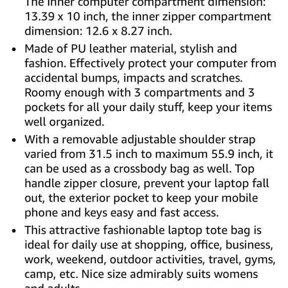 Elegant Brown Leather Tote Bag - Picture 7 of 16